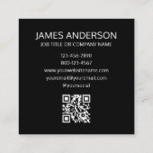 Professioneel Logo QR Code Minimalistisch Zwart Vierkante Visitekaartje (Achterkant)