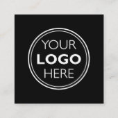 Professioneel Logo QR Code Minimalistisch Zwart Vierkante Visitekaartje (Voorkant)