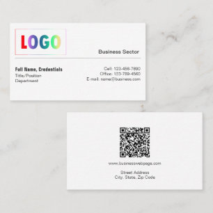 Professioneel logo, QR-code tweezijdige visitekaar Visitekaartje
