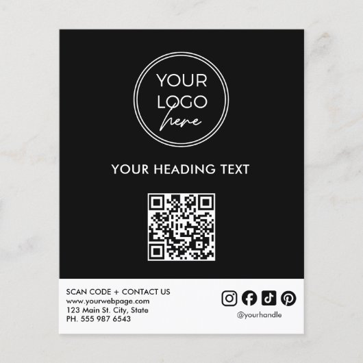 Professioneel Logo QR Code Zakenvliegtje Sjabloon Flyer (Voorkant)