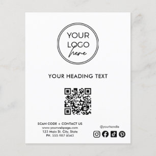 Professioneel Logo QR Code Zakenvliegtje Sjabloon Flyer