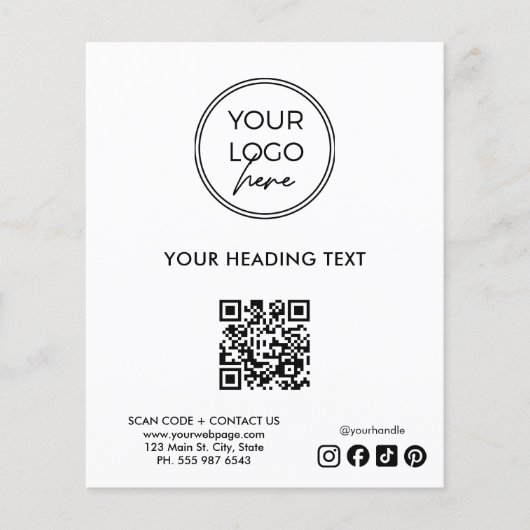Professioneel Logo QR Code Zakenvliegtje Sjabloon Flyer (Voorkant)