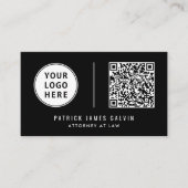 Professioneel Logo QR Code Zwart Visitekaartje (Voorkant)