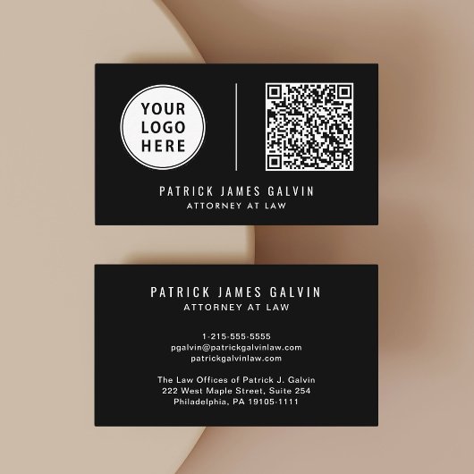 Professioneel Logo QR Code Zwart Visitekaartje