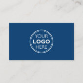 Professioneel Logo Social Media QR Code Marineblau Visitekaartje (Voorkant)