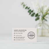 Professioneel Logo Social Media QR Code Off-White Visitekaartje (Staand voorkant)
