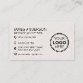 Professioneel Logo Social Media QR Code Off-White Visitekaartje (Voorkant)