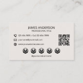 Professioneel Logo Social Media QR Code Off-White Visitekaartje (Achterkant)