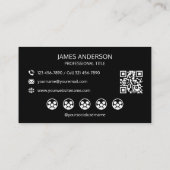 Professioneel logo sociale media QR-code zwart Visitekaartje (Achterkant)