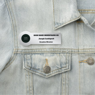 Professioneel Logo Werknemer Zilver Metaalachtig Naamplaatje