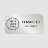 Professioneel Logo Zilver Naamplaatje (Voorkant)