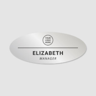Professioneel Logo Zilver Personeelslid Naamplaatje