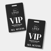 Professioneel Logo Zwart Wit VIP-Event Badge (Voor- en achterkant)
