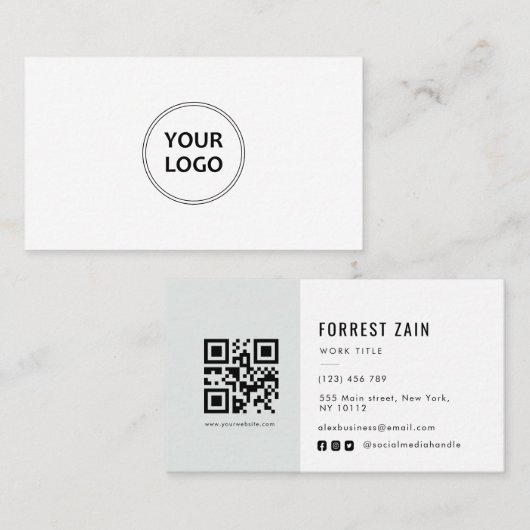 professioneel logo zwart wit visitekaartje (Voorkant / Achterkant)