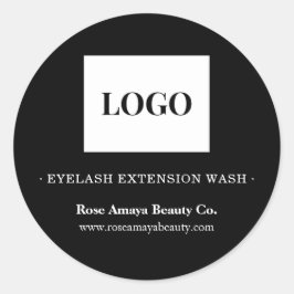 Professioneel Logo zwart-wit waslabel Ronde Sticker