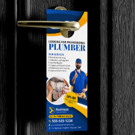 Professioneel Loodgieter Loodgietersbedrijf Blauw Deurhanger