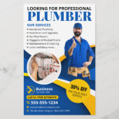 Professioneel Loodgieter Loodgietersbedrijf Blauw Flyer (Voorkant)