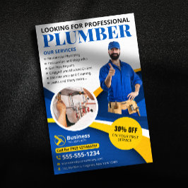 Professioneel Loodgieter Loodgietersbedrijf Blauw Flyer