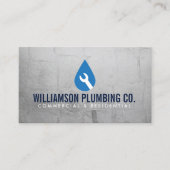 Professioneel Loodgieterswerk Logo Faux Metal Visitekaartje (Voorkant)