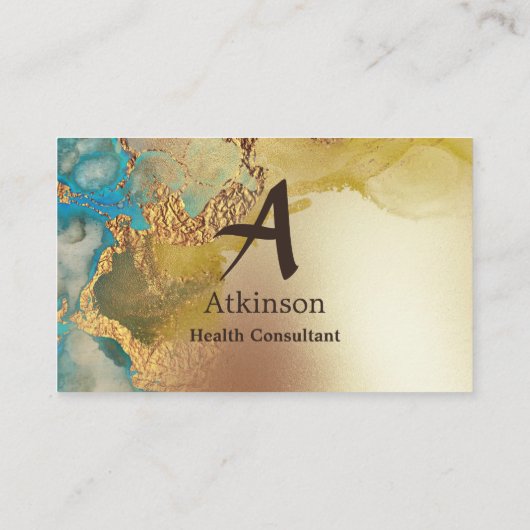 Professioneel Luxe, aangepast blauw Gold-Visitekaa Visitekaartje (Achterkant)