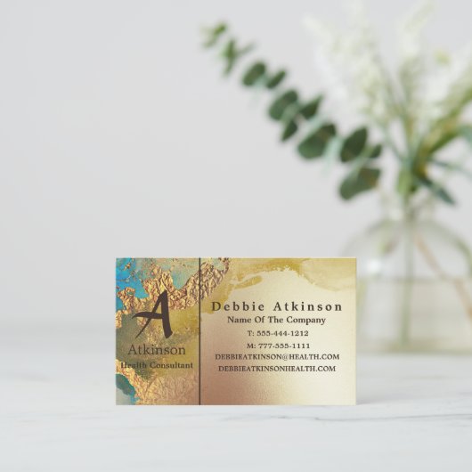 Professioneel Luxe, aangepast blauw Gold-Visitekaa Visitekaartje (Staand voorkant)