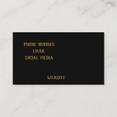 Professioneel luxe design, zwart en goud visitekaartje (Achterkant)