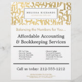Professioneel Luxe Nepgoud Nummers Accountant Flyer (Voorkant)