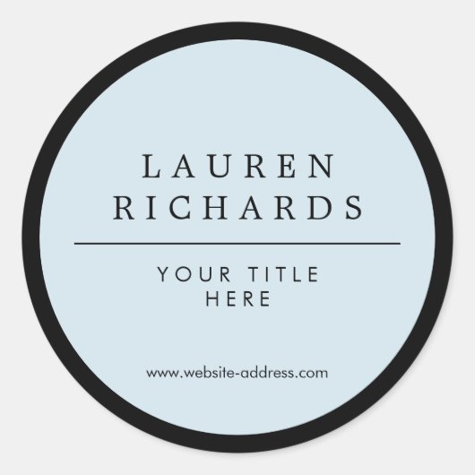 Professioneel Luxe Zwart en Blauw Ronde Sticker (Voorkant)