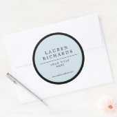 Professioneel Luxe Zwart en Blauw Ronde Sticker (Envelop)