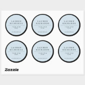 Professioneel Luxe Zwart en Blauw Ronde Sticker (Vel)