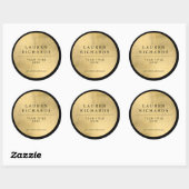 Professioneel Luxe Zwart en Faux Gold Ronde Sticker (Vel)
