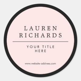 Professioneel Luxe Zwart en Roze Ronde Sticker