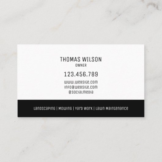 Professioneel maaier grasonderhoud landschap visitekaartje (Achterkant)