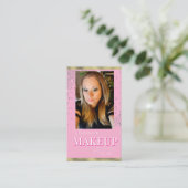 Professioneel Make-up Haar Foto Glans QR Code Visitekaartje (Staand voorkant)