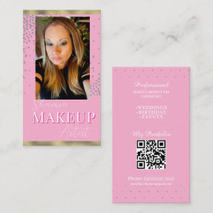 Professioneel Make-up Haar Foto Glans QR Code Visitekaartje