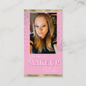 Professioneel Make-up Haar Foto Glans QR Code Visitekaartje (Voorkant)