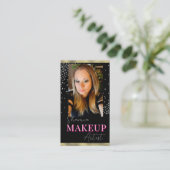Professioneel Make-up Haar Foto Glans QR Code Visitekaartje (Staand voorkant)