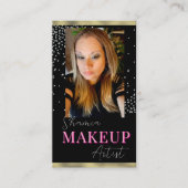 Professioneel Make-up Haar Foto Glans QR Code Visitekaartje (Voorkant)