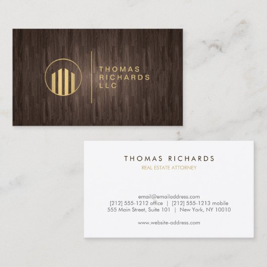 Professioneel makelaar, advocaat II Visitekaartje (Voorkant / Achterkant)