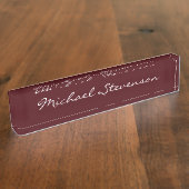 Professioneel Manuscript Modern Rood Bedrijfs naam Naambordje (Zijkant)