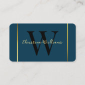 Professioneel marineblauw modern minimalistisch mo visitekaartje (Voorkant)