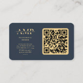 Professioneel Marketing Monogram Donkerblauw Moder Visitekaartje (Achterkant)