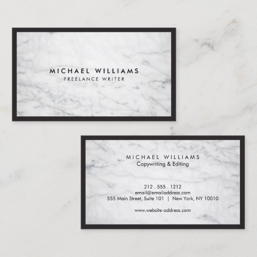 Professioneel marmeren Visitekaartje (Voorkant / Achterkant)