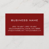 Professioneel Maroon Effen Kleur Monogram Visitekaartje (Achterkant)