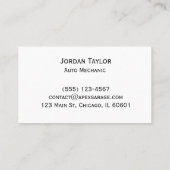 Professioneel Mechanisch Visitekaartje (Achterkant)