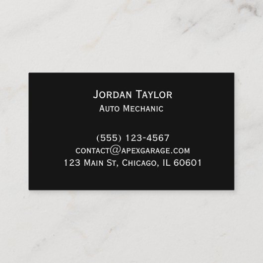 Professioneel Mechanisch Visitekaartje (Achterkant)