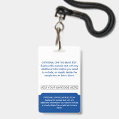 Professioneel Medewerker Logo Foto Barcode Donkerb Badge (Achterkant met lanyard)
