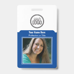 Professioneel Medewerker Logo Foto Barcode Donkerb Badge