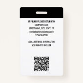 Professioneel Medewerker Personeel ID Foto Logo Ro Badge (Achterkant)