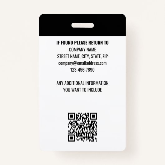 Professioneel Medewerker Personeel ID Foto Logo Ro Badge (Achterkant)